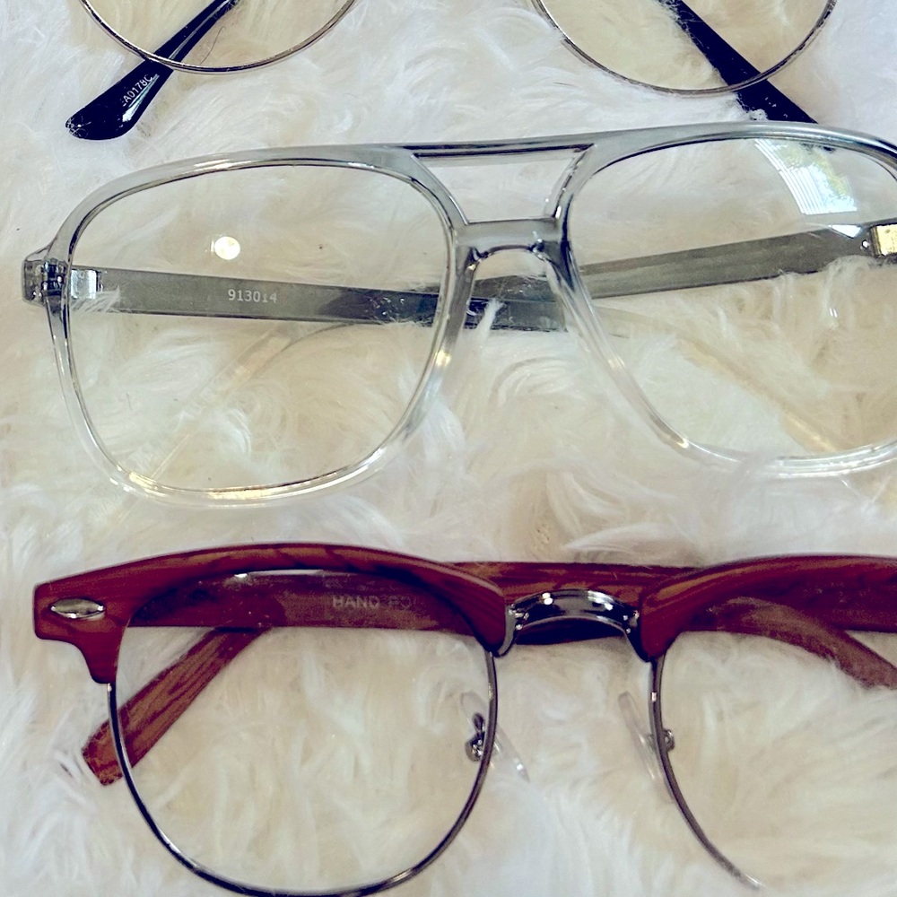 Variety Vintage Aviator/Professor Style Clear Lenses Glasses - Picture 3 of 4